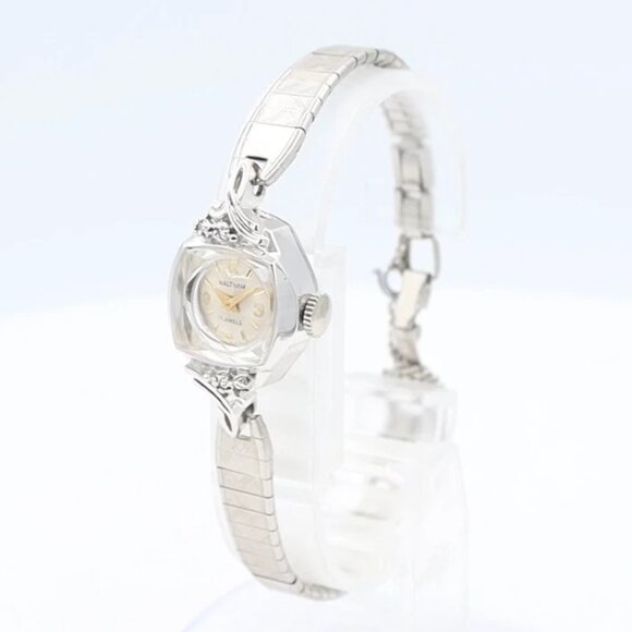 Vintage Waltham Diamond Deco Sunburst Ladies Mechanical Wristwatch 69-21 Swiss - Picture 1 of 5